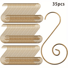 35pcs Christmas Ornaments Hooks S-Shaped Tree Hanger Stainless Steel