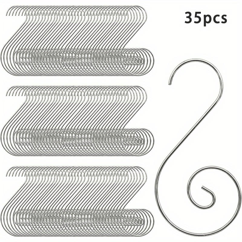 35pcs Christmas Ornaments Hooks S-Shaped Tree Hanger Stainless Steel