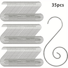 35pcs Christmas Ornaments Hooks S-Shaped Tree Hanger Stainless Steel