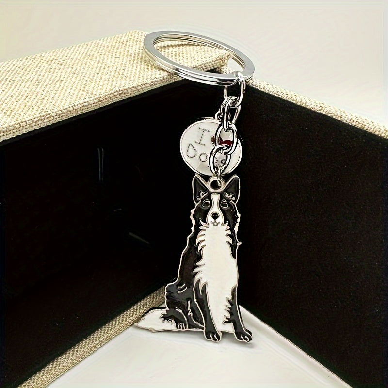 Border Collie Shaped Key Ring Key Chain Portable Creative Keychain Pendant