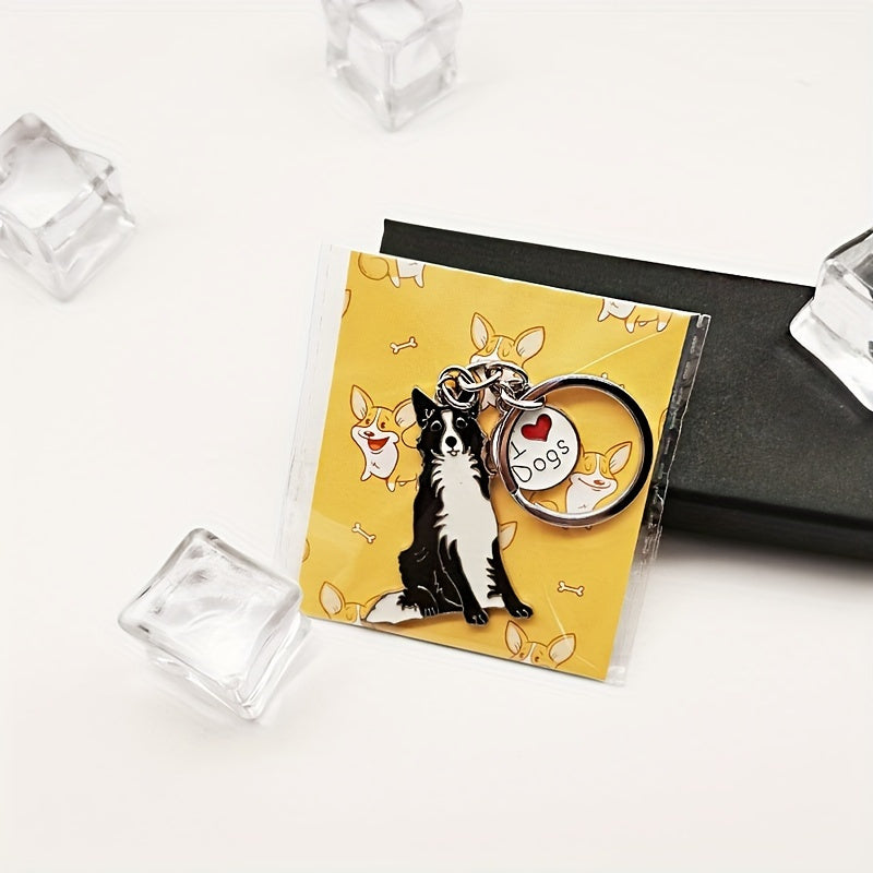 Border Collie Shaped Key Ring Key Chain Portable Creative Keychain Pendant