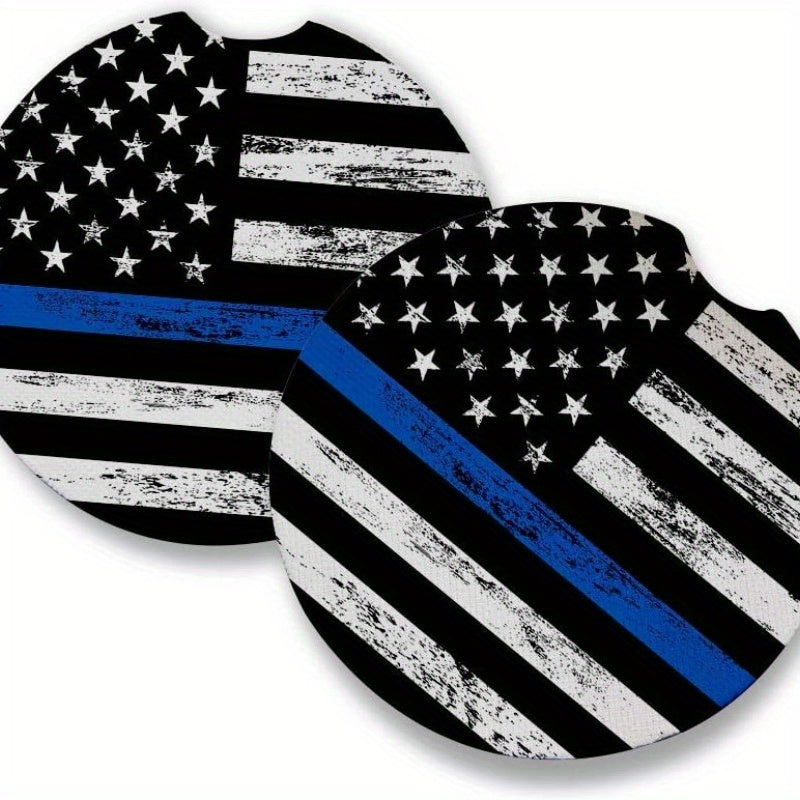 2pcs American Flag Cup Coaster Car Holder Mat Car Interior Supplies