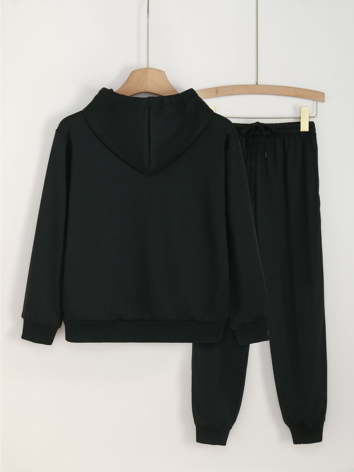 Anime Girl Print Hoodies & Jogger Pants Set For Girls