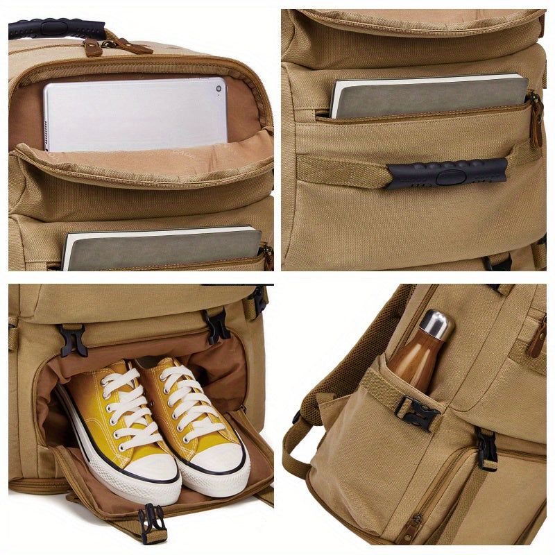Retro Canvas Backpack Large Capacity Outdoor Travel Laptop Backpack Men