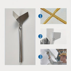 3pcs Stainless Steel Putty Tools Angle Scraper Diatom Mud Construction Right ang