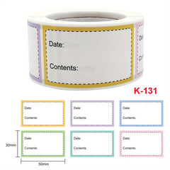 500pcs Roll 2 Office Document Date Stickers, Tearable Safety Labels