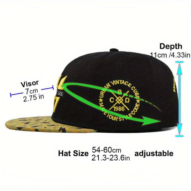 Embroidered Hip hop Cap Flat Brim Baseball Cap