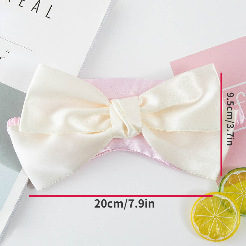 Solid Bow Eye Mask Blackout Soft Comfortable Blindfold for Travel Rest Nap