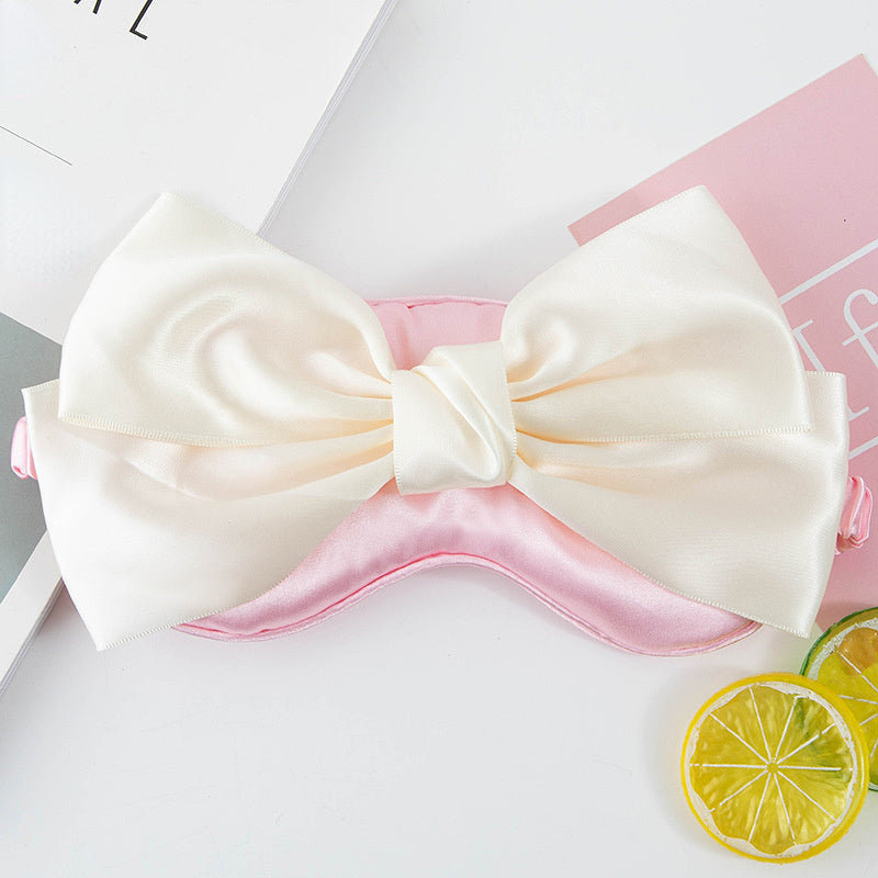 Solid Bow Eye Mask Blackout Soft Comfortable Blindfold for Travel Rest Nap