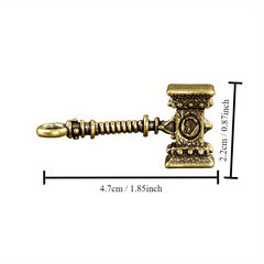 Solid Brass Hammer Keychain Creative Keyring Pendant