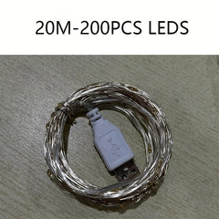 20M Led String Lights Colorful Warm Lights USB Plug Year Party Decorations
