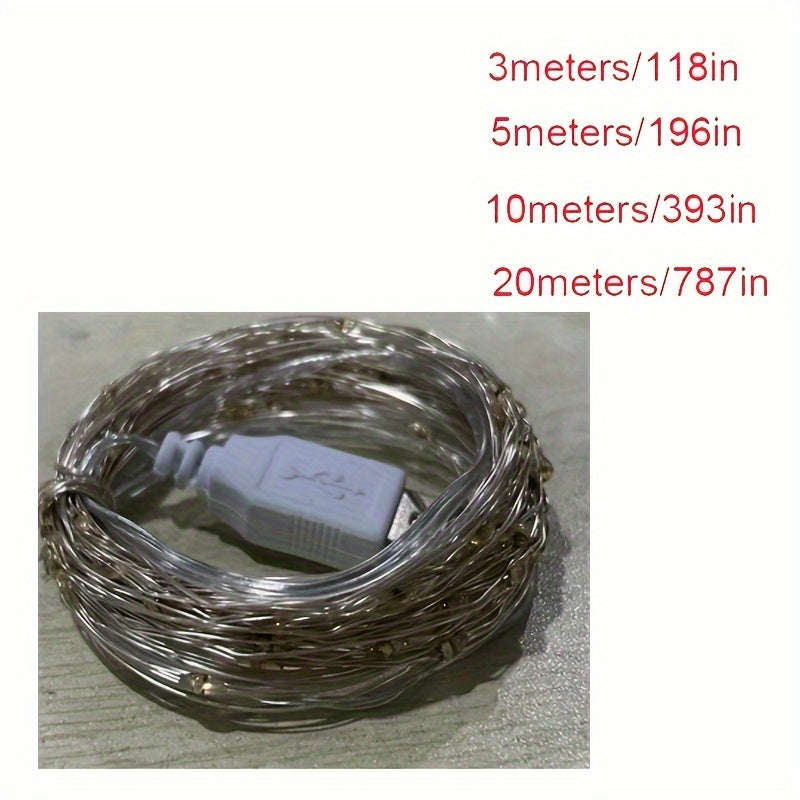 20M Led String Lights Colorful Warm Lights USB Plug Year Party Decorations