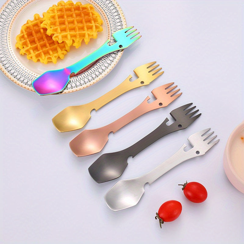 Stainless Steel Tableware Fork & Spoon Combo with Can Opener