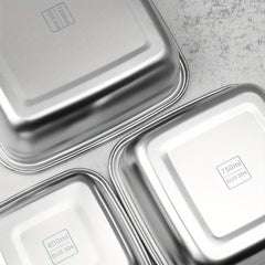 3pcs Stainless Steel Sealed Fresh keeping Box Set 400 750 1200ml