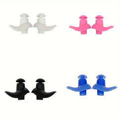4 Pairs Reusable Silicone Ear Plugs for Swimming & Surfing