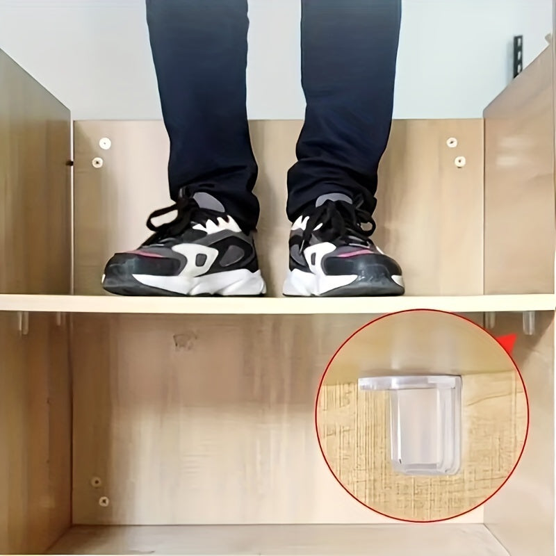 2pcs Adhesive Shelf Holder for Kitchen Cabinet Book Storage