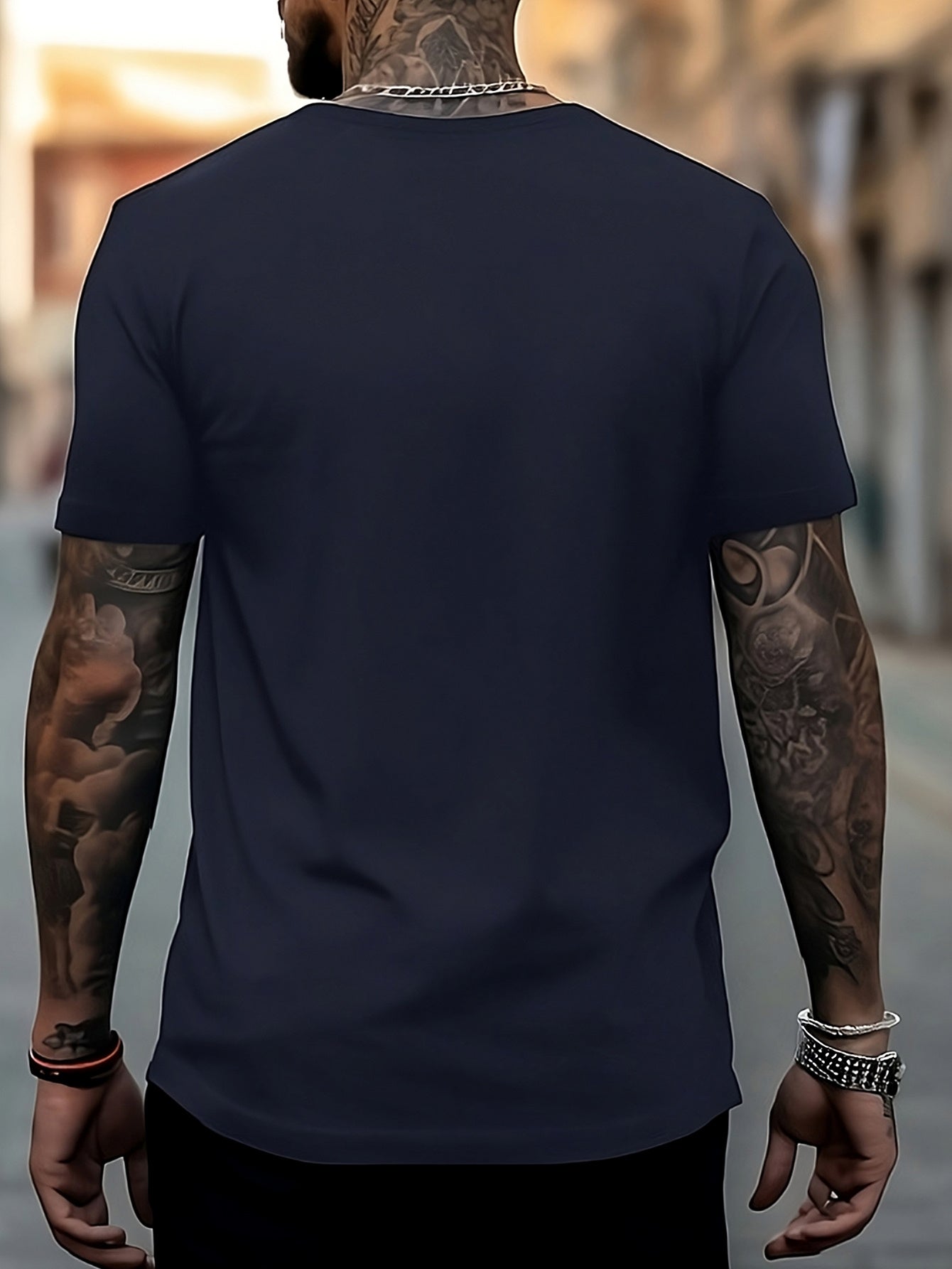 Men's Bear Pattern Shirt Casual Short Sleeve Tee Top