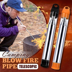 2pcs Stainless Steel Fire Blow Tube for Camping