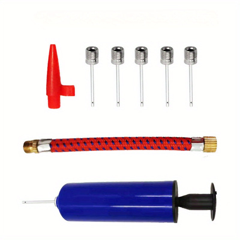 Hand Pump Inflator Set for Sports Balls with Flexible Hose