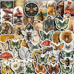 50pcs Retro Animal Stickers Waterproof Vinyl Stickers For Water Bottle Laptops