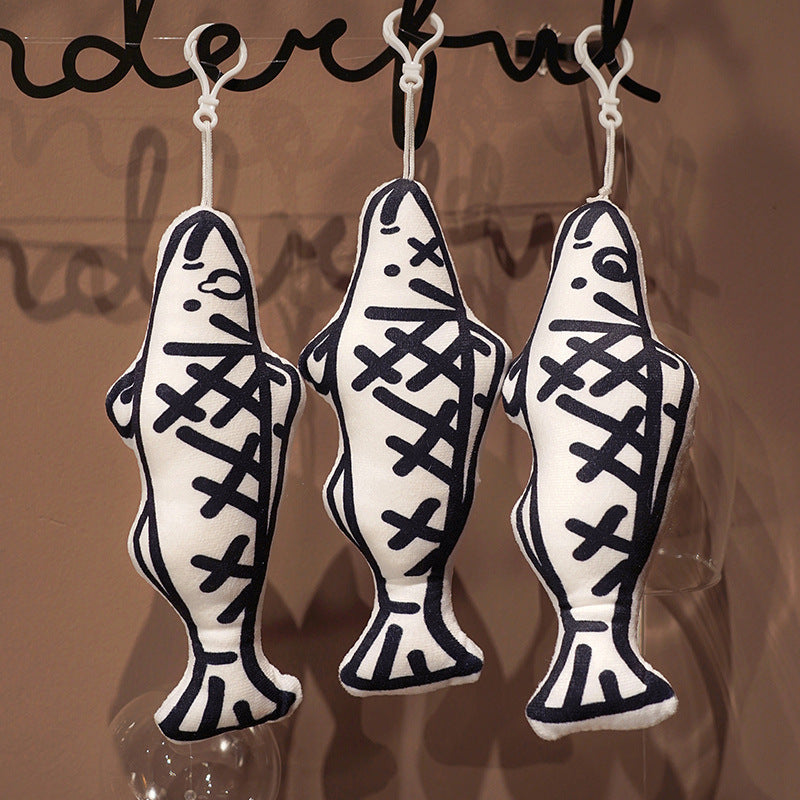 Dried Fish Doll Pendant Plush Fish Key Chain Line Fish Fun Plush Toy