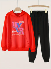 Girls UVIR Print Hoodie & Sweatpants Set