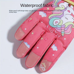 Children's Winter Gloves Warm Plus Velvet Thick Windproof Gloves