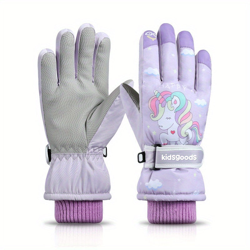 Children's Winter Gloves Warm Plus Velvet Thick Windproof Gloves