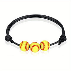 Softball Bracelet Wrist Rope Adjustable Sports Charm Bracelet
