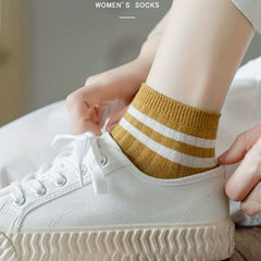5 Pairs Striped Ankle Socks for Men