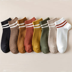 5 Pairs Striped Ankle Socks for Men