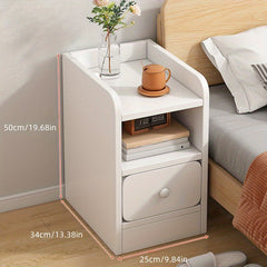 Ultra Narrow Bedside Table Small Cabinet Modern Storage Bedroom Assembly