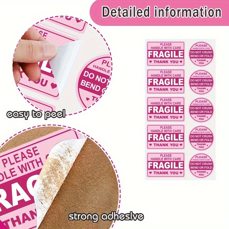 100pcs Fragile Handle With Care Stickers For Mailing Envelope Carton Tray