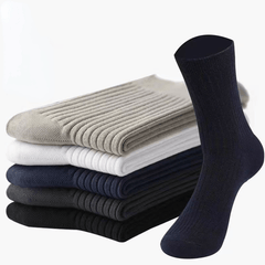 5 Pairs Men's Solid Crew Socks for Spring Mix