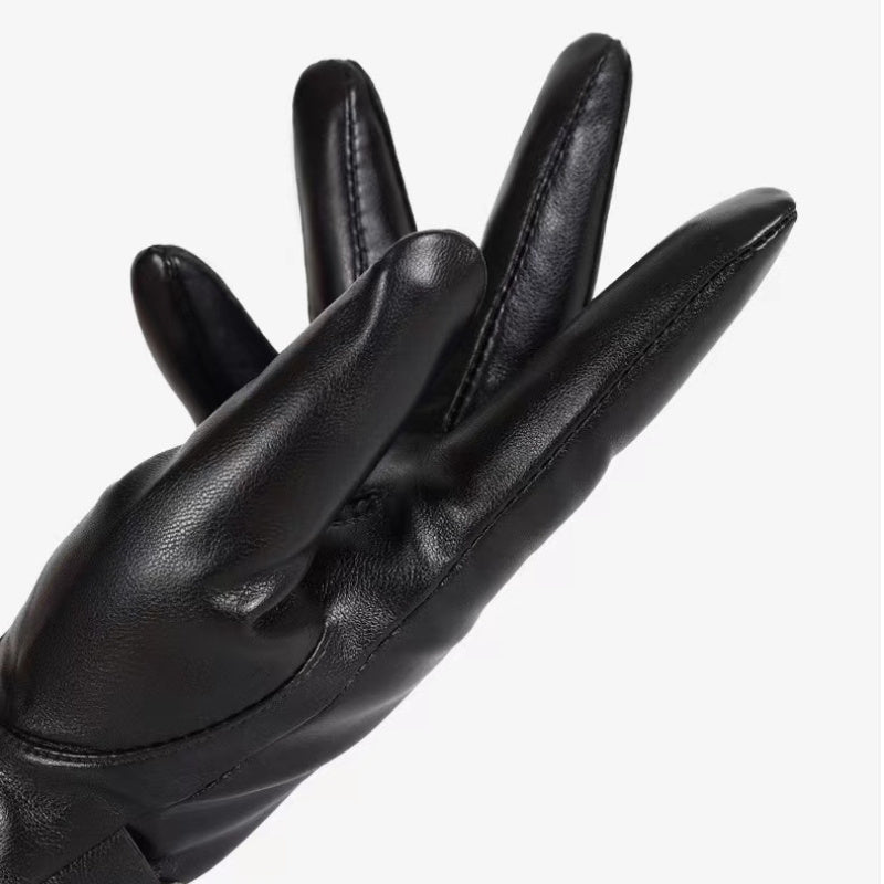 Windproof Outdoor Leather Gloves Men/Women Winter Thick Touch Screen Gloves