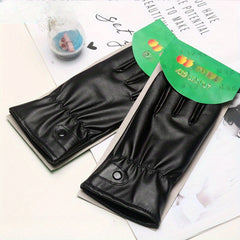 Windproof Outdoor Leather Gloves Men/Women Winter Thick Touch Screen Gloves