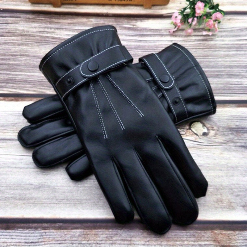Windproof Outdoor Leather Gloves Men/Women Winter Thick Touch Screen Gloves