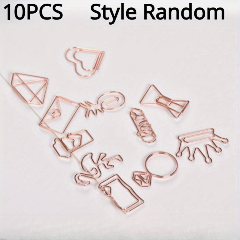 30PCS Creative Paper Clip Stainless Steel Wire Small Metal Bookmark Paper Clips