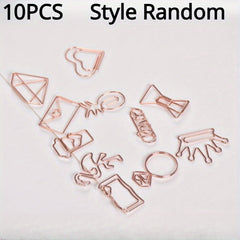 30PCS Creative Paper Clip Stainless Steel Wire Small Metal Bookmark Paper Clips