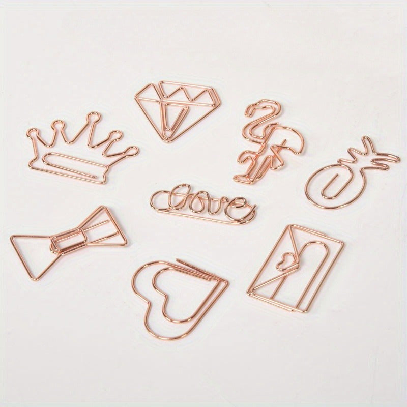30PCS Creative Paper Clip Stainless Steel Wire Small Metal Bookmark Paper Clips
