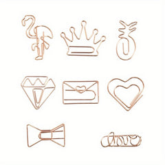 30PCS Creative Paper Clip Stainless Steel Wire Small Metal Bookmark Paper Clips