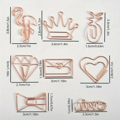 30PCS Creative Paper Clip Stainless Steel Wire Small Metal Bookmark Paper Clips