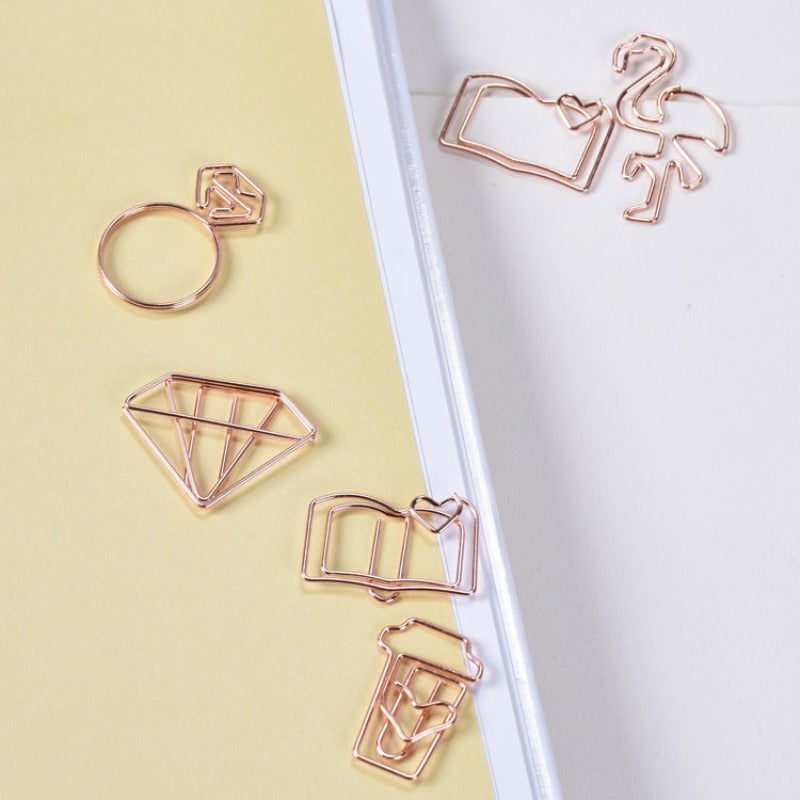 30PCS Creative Paper Clip Stainless Steel Wire Small Metal Bookmark Paper Clips