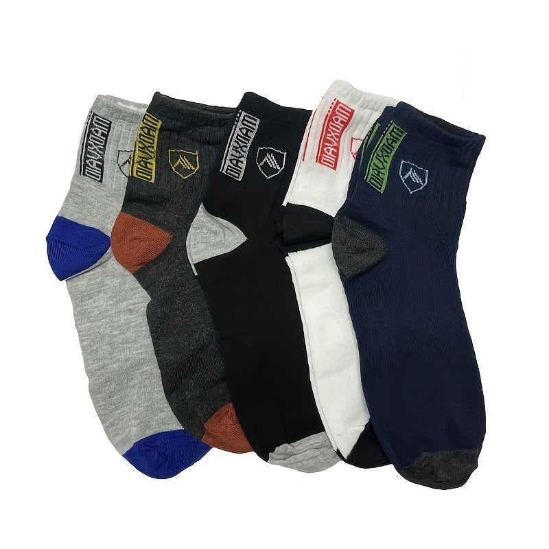 5 Pairs Cotton Sports Socks Sweat Absorbent Comfortable Thin Breathable