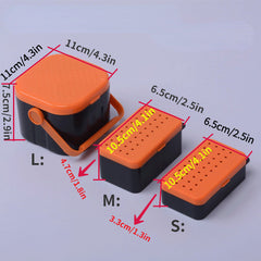 1pc ABS Red Worm Bait Storage Box Thickened Breathable Handheld Earthworm Box