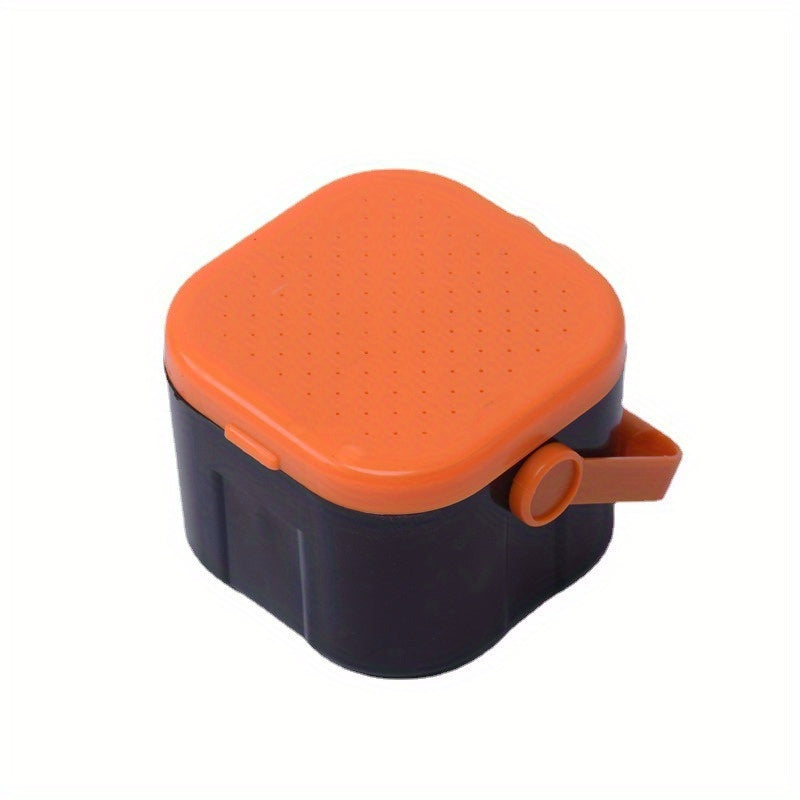 1pc ABS Red Worm Bait Storage Box Thickened Breathable Handheld Earthworm Box