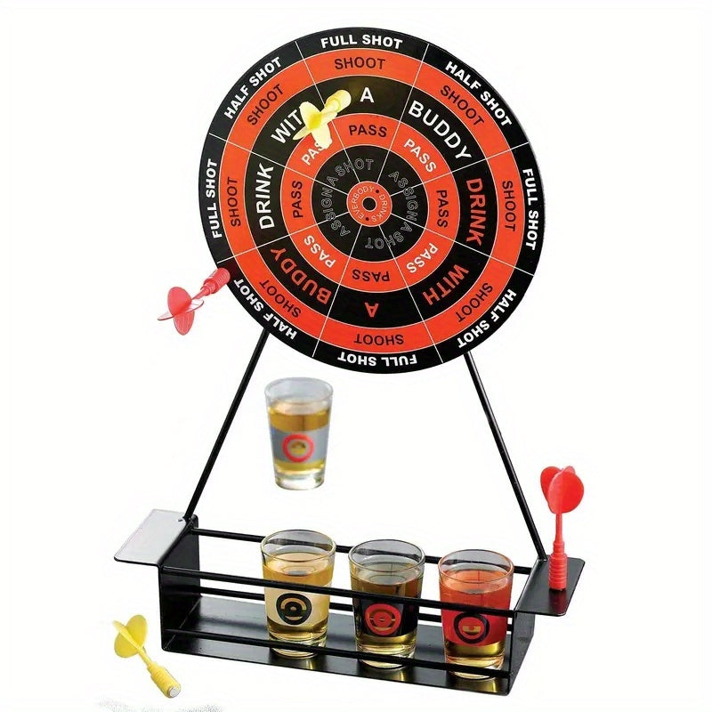 Mini Drinking Dart Set with Glass Cups for Party Games