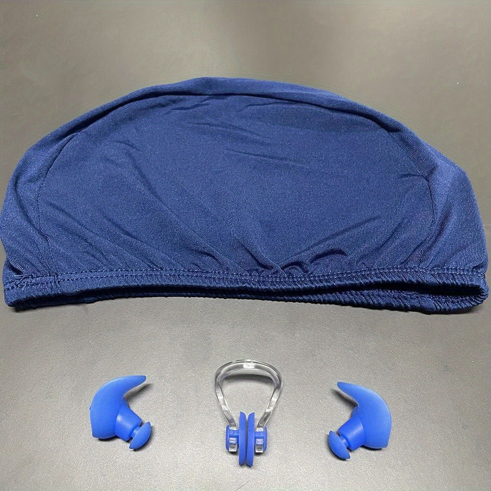 Adults Swimming Kit: Cap, Nose Clip, Ear Plugs