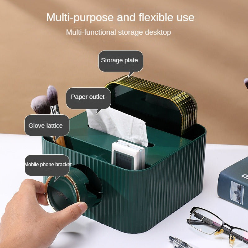 Multifunctional Tissue Box Remote Control Key Storage Box