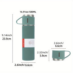 1pc Stainless Steel Vacuum Cup with 3 Lids